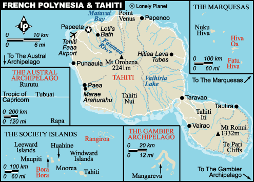 Ettore Mazza - Tahiti and French Polynesia Map